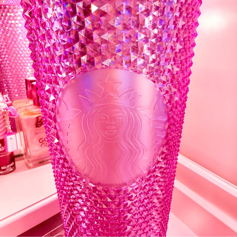 Starbucks Hot Pink Studded Rhinestone Tumbler with Straw - Picture 2 of 5